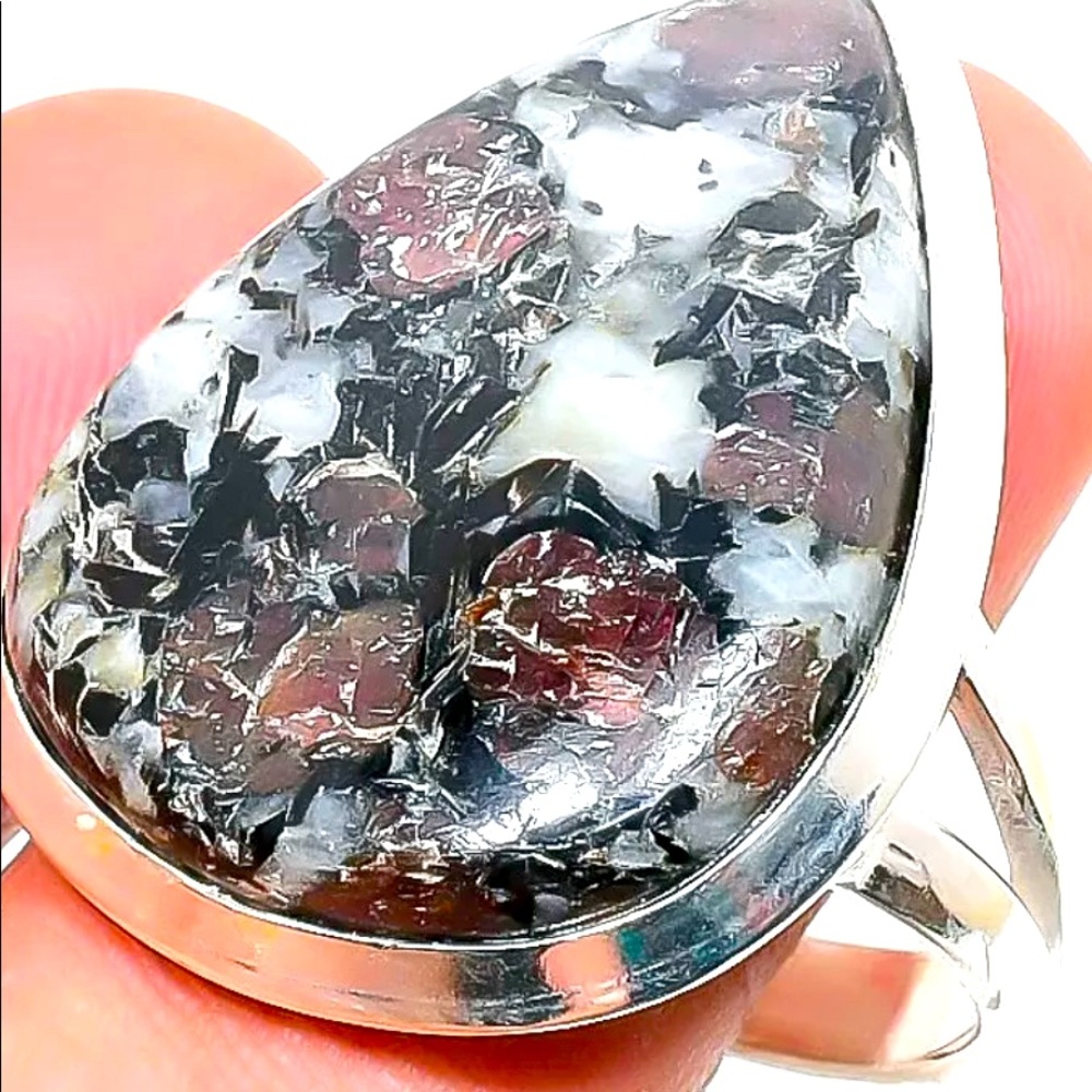 Eudialyte Gemstone Handmade 925 Sterling Silver Jewelry Ring Size 8